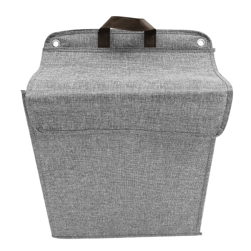Cesto de ropa de pared de algodón y lino gris, 48x36x21cm