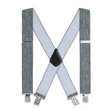 Men's Heavy Duty Adjustable Suspenders with 6 Clips Gray