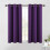 Cortinas Blackout Roxo Real 34x60 polegadas, Conjunto de 2 com 1
