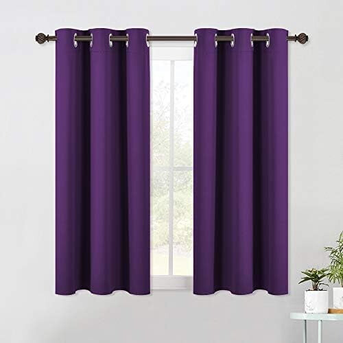 Cortinas Blackout Roxo Real 34x60 polegadas, Conjunto de 2 com