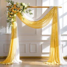 Gjennomsiktig chiffon-draperistoff til bryllupsbue 61 cm 5,5 m