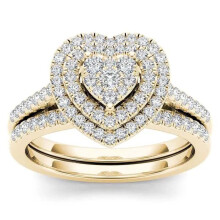 Rings for Women Heart Shape Flower Rings for Women Wedding Band Rings