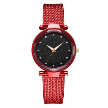 Enkel Casual Silikonremklocka Dam Lady Rund Urtavla Quartz Dekoration Armbandsur Röd