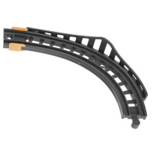 Gebogen treinrails voor bouwen en spelen. Stevig, grijs plastic. Eenvoudige montage. Compatibel met de meeste speelgoedtreinrails. 11,4 cm.