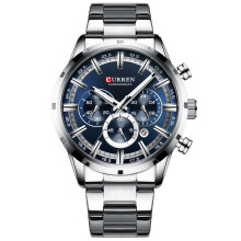 Montre homme de luxe CURREN8355 à quartz, étanche à 3 ATM, lumineuse, chronographe, affichage 24 h et calendrier, bracelet en alliage