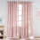 Perdele roz deschis din amestec de in, set de 2 1