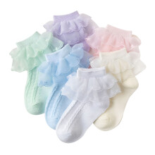 6 Paar Rüschensocken für Kleinkinder und Babys, Mädchen, Baumwolle, verspielte Knöchelsocken, Prinzessinnen-Kleidersocken, 1-10 Jahre