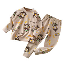 Conjunto de ropa de invierno para bebés y niños pequeños, de color liso, con estampado bonito y manga larga, ideal para estar en casa (6-12 meses).