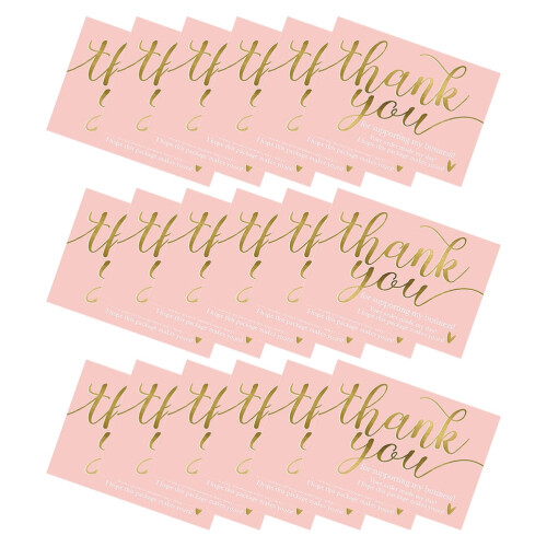 Rektangulära tackkort, 50-pack med bestruket papper för att uppmärksamma småföretag