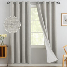 Cortinas blackout de linho cor aveia, 52x84 polegadas, 2 painéis.