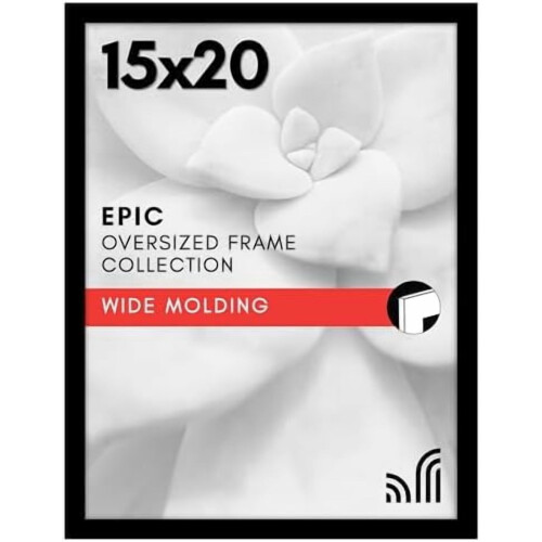 Černý obrazový rám 16x20 palců MDF s plexisklem