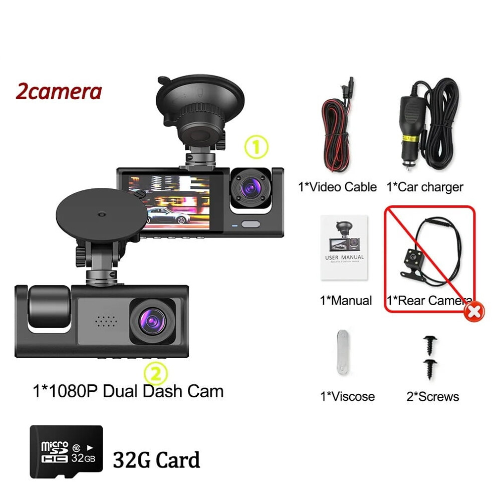 Dash Cam 1080P Front And Optional Rear Camera 9341593792769