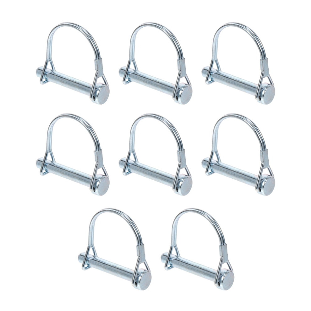 Worgeous 8 Pcs Lock Pin Shaft Locking Hitch Trailer Coupler Safety Silver 9558633817799
