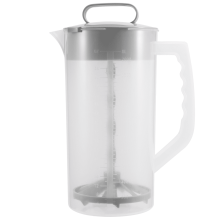 Miešací džbán na nápoje, plastová voda s objemom 2 litre/64 oz s viečkom, nádoba na šťavu Easy-Mix, šikmé čepele
