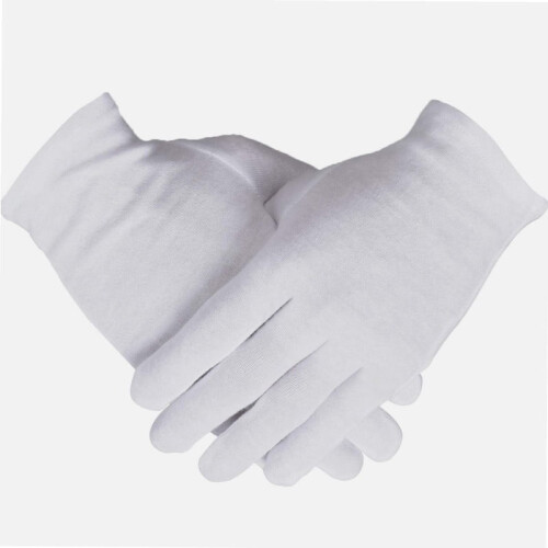 Γάντια επιθεώρησης Dockapa Unisex από βαμβάκι, λευκά, 6 τεμάχια