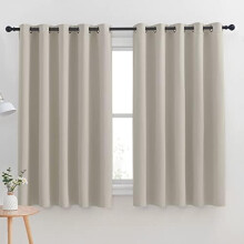 Thermisch geïsoleerde verduisteringsgordijnen voor de slaapkamer – effen gordijnen met ringen (set van 2, 70x63 inch)