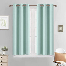 Verduisterende gordijnen voor de slaapkamer, thermisch geïsoleerde verduisterende gordijnen voor de woonkamer, set van 2 panelen (aqua, 38x45 inch)