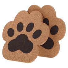 FRCOLOR 2er-Pack Korkuntersetzer mit Katzenpfotenmotiv – Rutschfest, hitzebeständig, für Zuhause/Büro – Weiche, oberflächenschonende