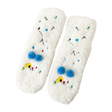 Fluffiga vuxensockor halkfria varma plysch-tecknade hemsockor1