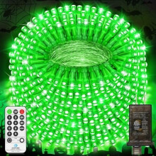403FT1000LED Zelené řetězové světýlka na Den svatého Patrika, Venkovní vodotěsné světýlka, 8 režimů + časovač, Kompatibilní s