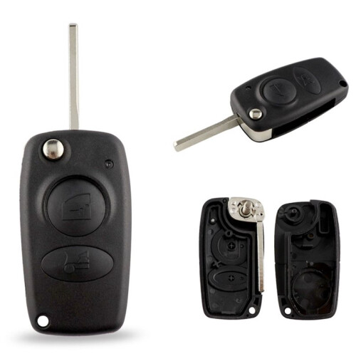 Folding Flip  Remote Car Key Shell Case for  166, 2 Button Uncut Blade Replacement Key Fob Housing 2