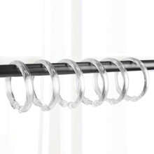 Lot de 24 anneaux de rideaux en plastique transparent