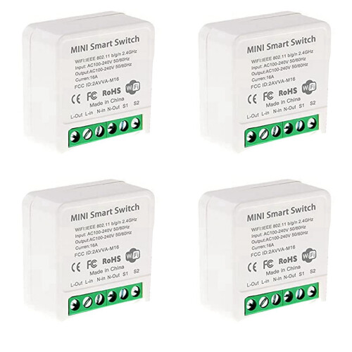 4-pak mini WiFi smart relæ-switchmodul