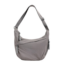 Ediodpoh Damenmode, einfarbige Nylon-Umhängetasche, minimalistisch, für Alltag und Reisen, Grau