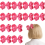 12pcs4.5in Solid Pink Ribbon Hair Bows Voluminous Design Clips 1