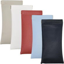 Husă din piele PU pentru ochelari de soare cu capac tip compresie – pachet de 5