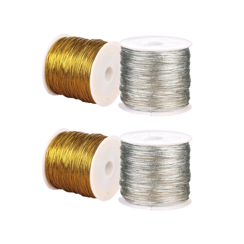 Μεταλλικό σχοινί 4Rolls για χειροτεχνίες DIY, στολίδια γάμου, συσκευασία δώρων,