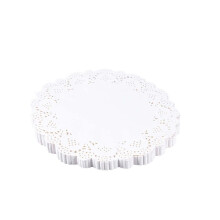 Weiße Papierdeckchen, rund, 140 Stück, 14 cm Durchmesser
