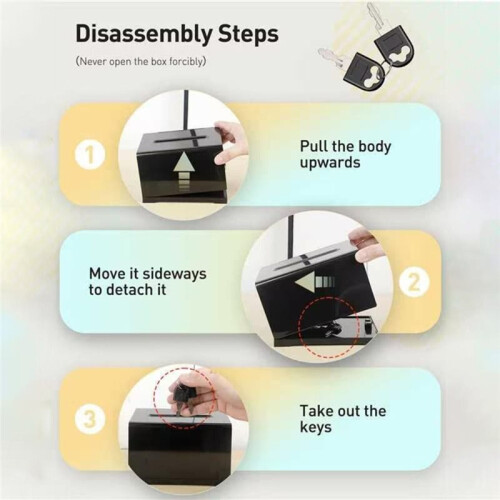 Plastic Container with Lock and Sign Holder Suggestion Box Acrylic Solid Donation Box Durable Ballot Box Voting 2