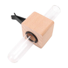 Car Vent Flower Vase Holder – Solid Wood Air Freshener Decor with Aromatherapy Bottle, Easy Tool-Free Installation