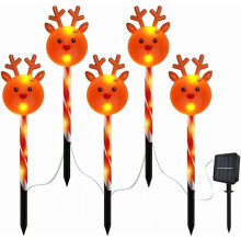 Luzes de Natal solares 5 em 1 para caminhos, à prova d'água.