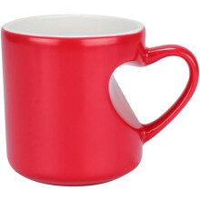 Taza de cerámica con asa en forma de corazón, 325 ml (11 oz).