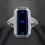 Clearance under $5 Women's Natural Emerald Large Rectangular Inlaid Zircon Ring Sz 6 1