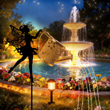 Regador solar de jardim com luz - Ferro