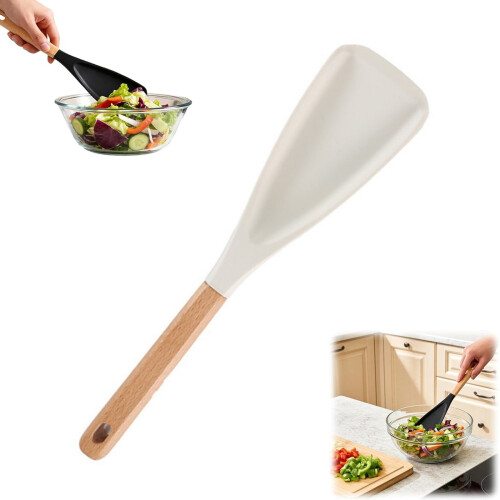 Silikon-Kochlöffel mit Holzgriff, 34 cm