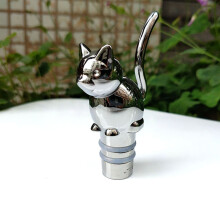 Tapón de botella de vino de aleación de zinc con forma de gato