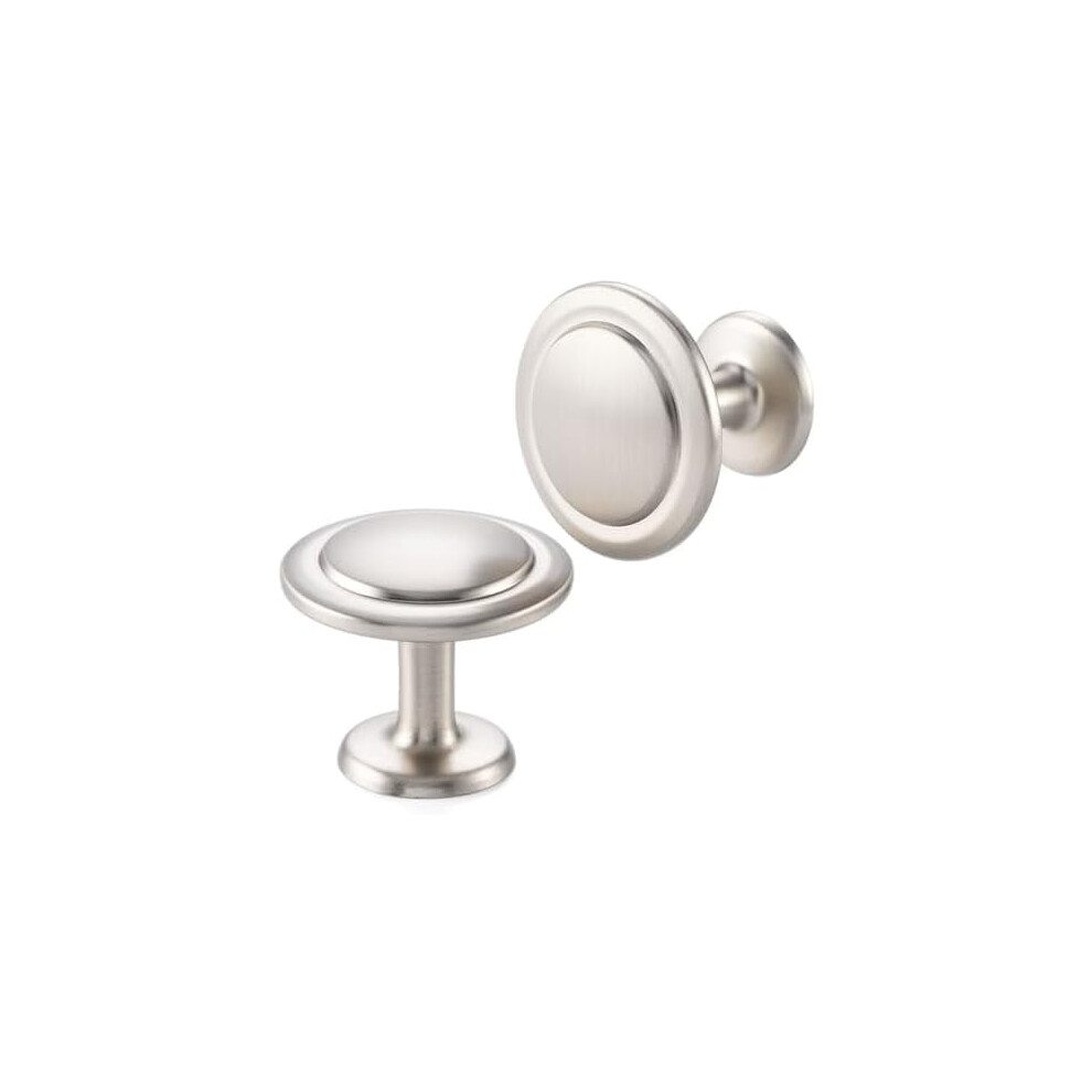 Brushed Nickel Cabinet Knobs 10-Pack 1.25 Inch Round 9377112001036