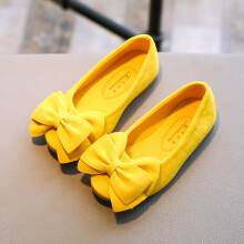 Ediodpoh Girls Dance Student Bowknot Princess Soft Baby Solid Shoes Kid Children Single Baby Shoes Kids Shoes Yellow 6