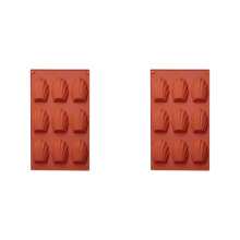 Forma de silicone para madeleines com 9 cavidades - Vermelho escuro