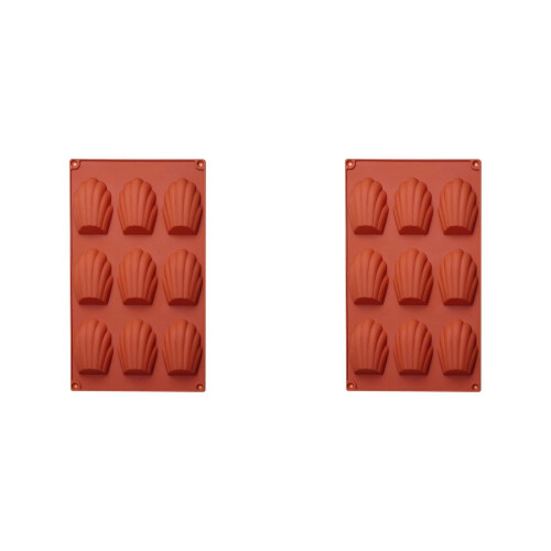 Forma de silicone para madeleines com 9 cavidades - Vermelho escuro