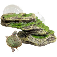 Drijvend zonneplatform voor schildpadden, groen, 6,0 x 2,7 x 2,7 inch