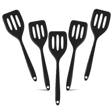 Conjunto de 5 espátulas de silicone com fenda, resistentes ao calor.