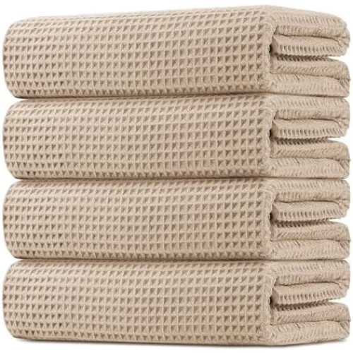 Conjunto de 4 toalhas de banho waffle de 400 g/m²