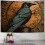 Tapeçaria de parede com corvo, design gótico, 40x60 polegadas (101,6 x 152,4 cm). 1