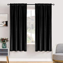 Black Velvet Thermal Blackout Curtains Halloween Theme 63