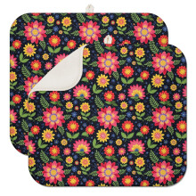 Covoraș de bucătărie cu imprimeu floral, microfibră, 16x18 inci
